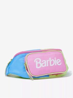 Cotton On Barbie Colorblock Pink Blue Green Waist Bag